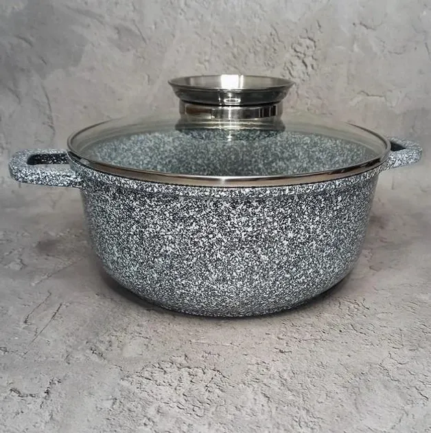 Казан UNIQUE UN-5212 1.2 л (16*7.5см, круглый, гранитный) Одесса - изображение 4