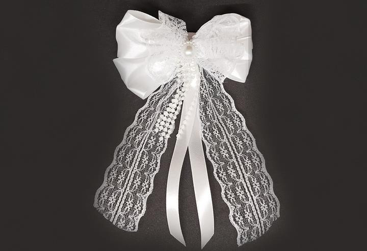 Бант білий до школи на гумці Київ - фото 1