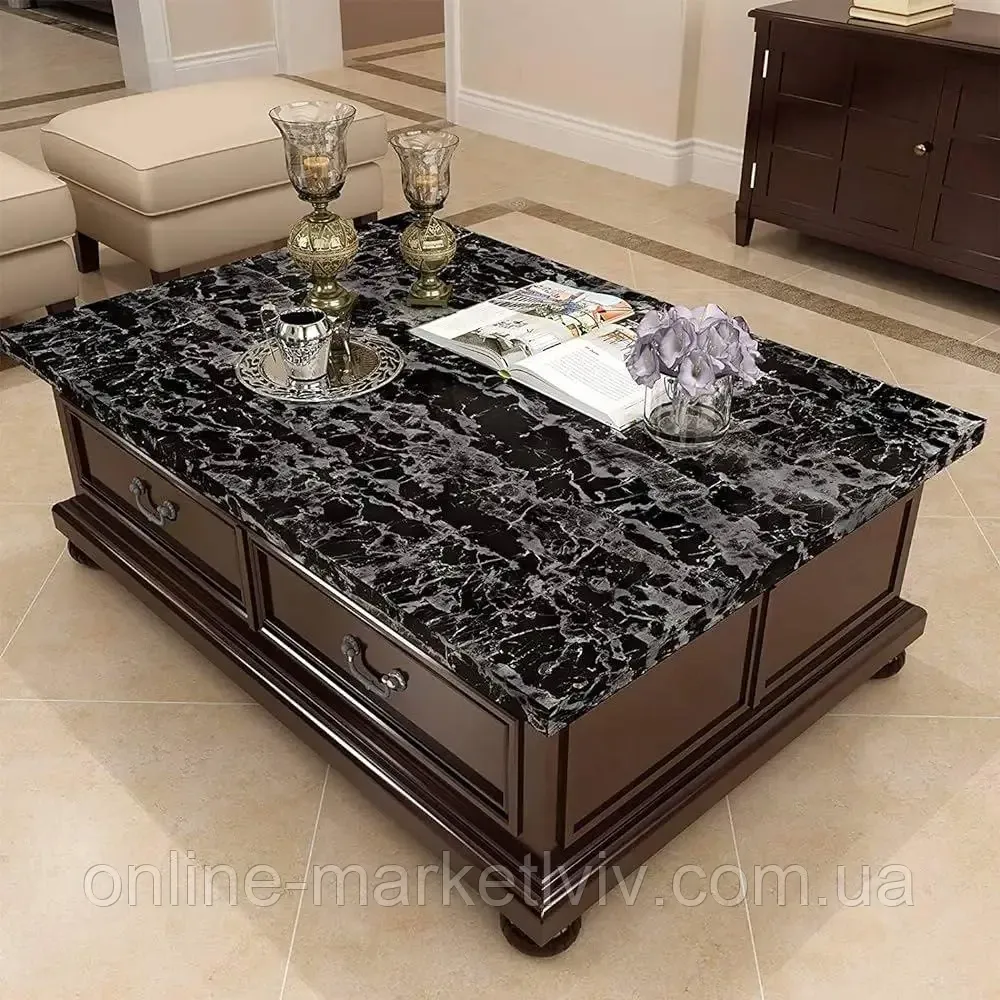 Самоклеюча плівка 3м х 60 см під мармур,Чорний SBR Київ - фото 9