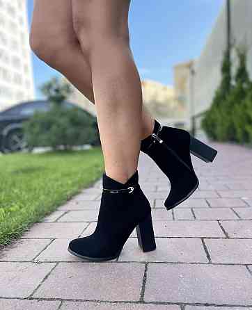 Жіночі черевики VESNA чорні натуральна замша высота 11 см подъем 9 см размер 39 (2525) Коломыя