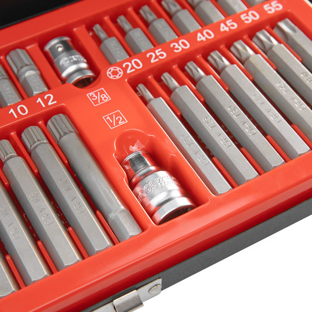 Набір зірок і шестигранників STORM, Cr-V, 40 од. (TORX, HEX, SPLINE) INTERTOOL ET-8040 Київ - фото 10