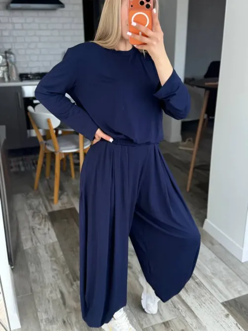 Женский костюм из вискозы оверсайз — базовый комплект (длинный + брюки) Одесса - изображение 12