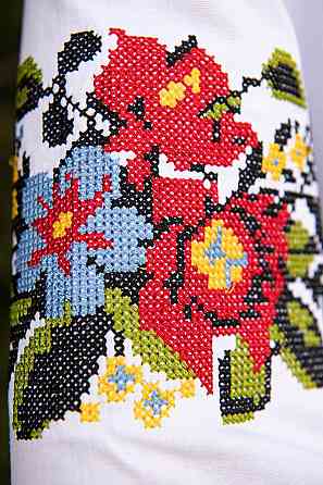 Вишиванка для дівчаток, лляна стрейч біла Київ