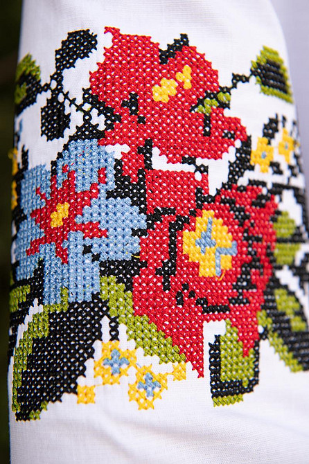 Вишиванка для дівчаток, лляна стрейч біла Київ - фото 3