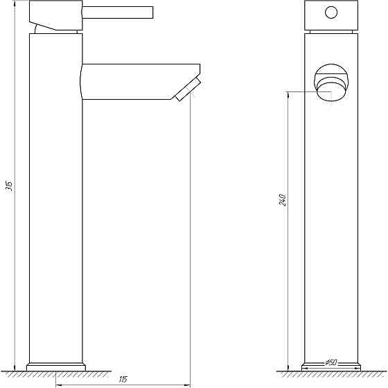 Змішувач для умивальника Globus Lux ALPEN SBT1-201-BB Київ