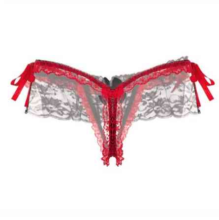 Стрінги з розрізом червоні - розмір універсальний (на резинці),15% нейлон, 85% поліестер Київ