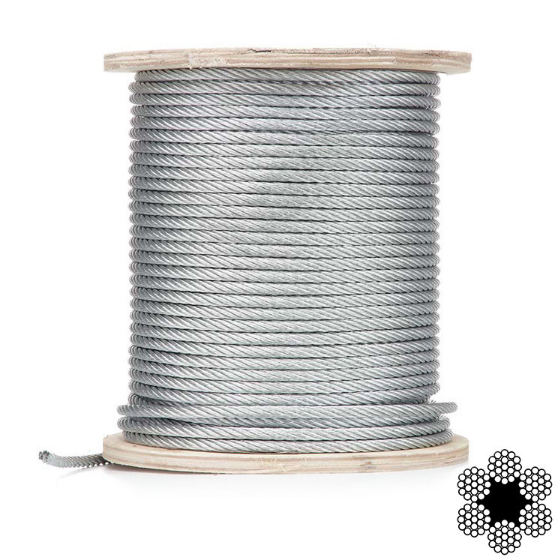 Трос d 8 мм DIN 3060 (6х19 + FC) оцинкована сталь 100 м APRO Житомир