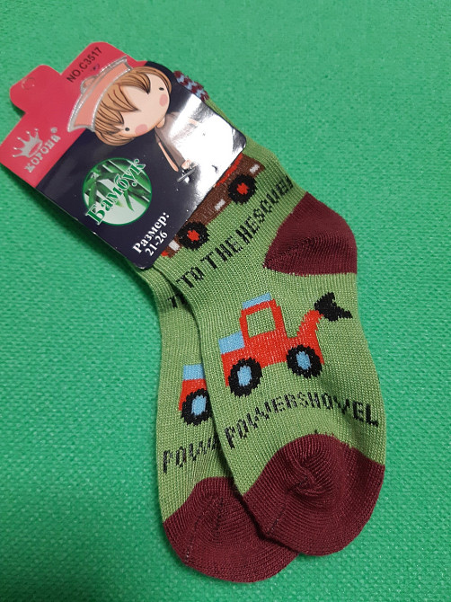 Носки для мальчика салатовые - 21-26 размер, по стельке 11-13см, 80% хлопок, 15% бамбук, 5% лайкра Київ - фото 1