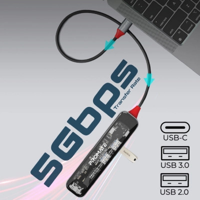 Концентратор Promate USB-C 7-in-1 Promate transhub-lite (transhub-lite) Вінниця - фото 5