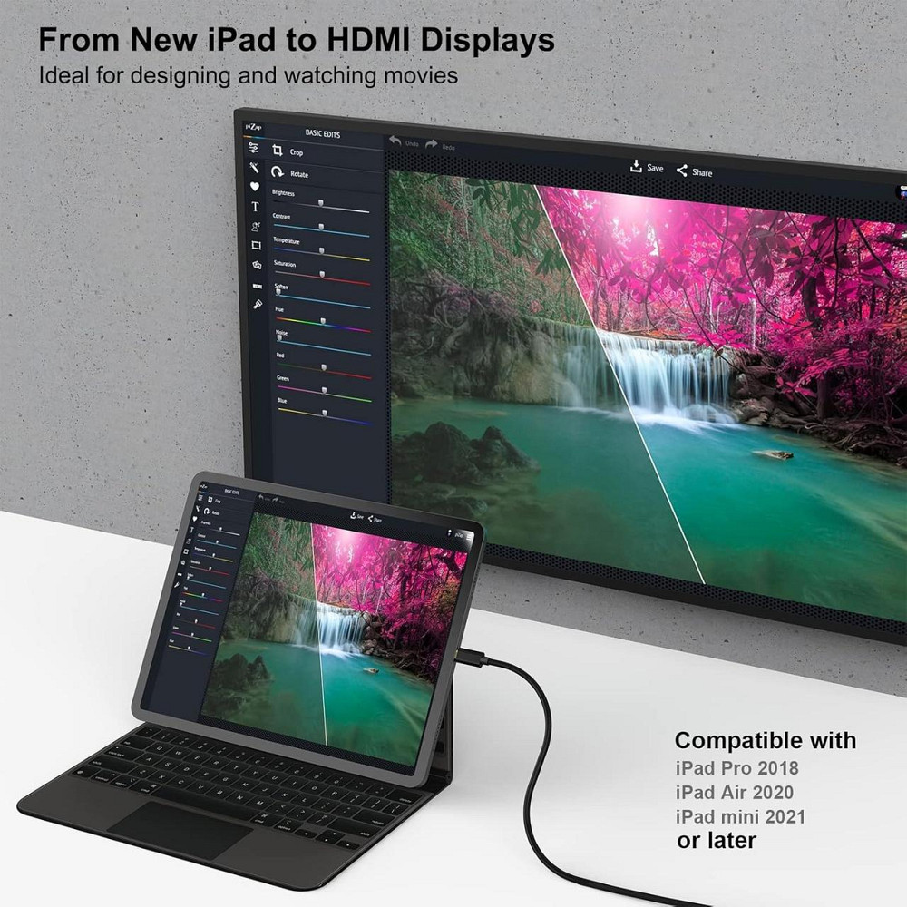 Кабель USB Type-C (Thunderbolt 3) to HDMI 4K 30Hz 1.8 м Benfei алюмінієвий штекер Київ - фото 3