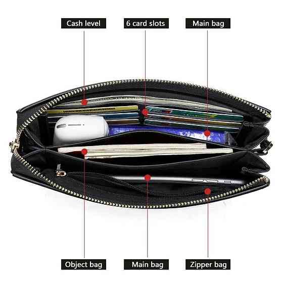 Мужская барсетка на запястье из кожи 20237 Vintage Черная Киев