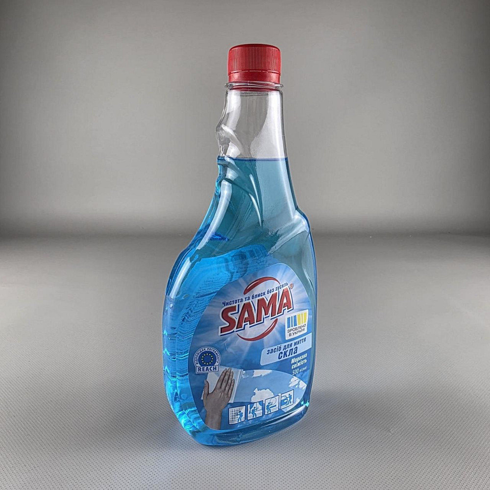 Моющее средство для стекла и зеркал  САМА морозная свежесть 500г (запаска) (1 шт) Харьков - изображение 2