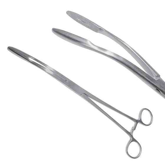 Затискач Gross-Maier зігнутий 25 cм (корнцанг), J-18-048 Дніпро