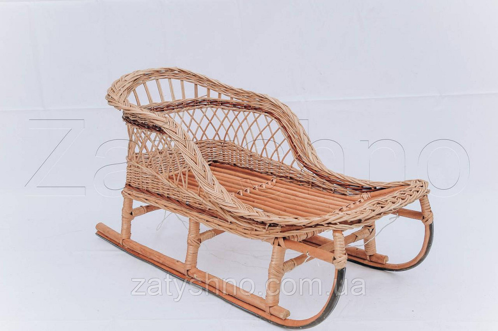 Санки на зиму | санки из лозы | санки на подарок | санки плетеные детские со спинкой Киев - изображение 2