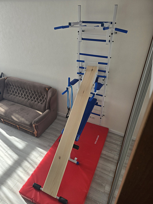 Профилактор доска для спины позвоночника тренажер шведская стенка черная оздоровительная ЛФК турник брусья Каменское - изображение 7