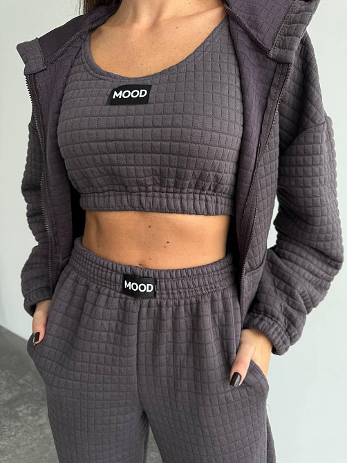 Женский прогулочный костюм тройка: кофта топ и штаны Капитон Фуме, 42/44 Одесса - изображение 9