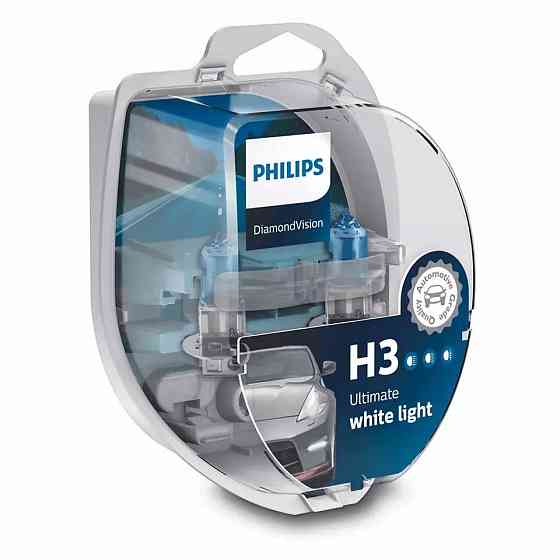 Комплект галогенових ламп PHILIPS H3 12336DVS2 DiamondVision 5000K 55 W 12 V Pk22s (2 шт) Харків