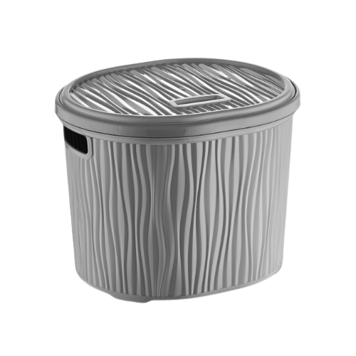 Кошик 17л з кришкою сірий Хвиля Wavy ELIF Житомир - фото 1