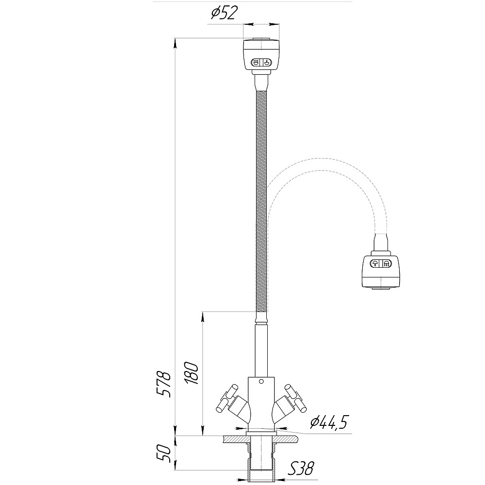 Змішувач для кухні Globus Lux DUKAT SD4-G203S Тернопіль - фото 5