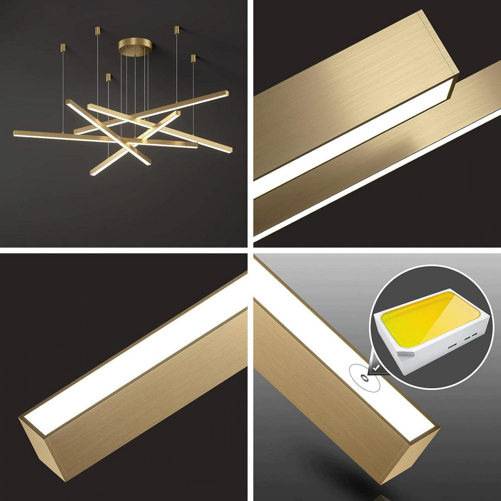 Люстра світлодіодна стельова PJ853 з пультом (Golden) 95х4см Вінниця - фото 8