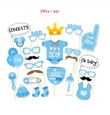 Бутафорія до народження дитини 25 деталей one size блакитний Київ - фото 2