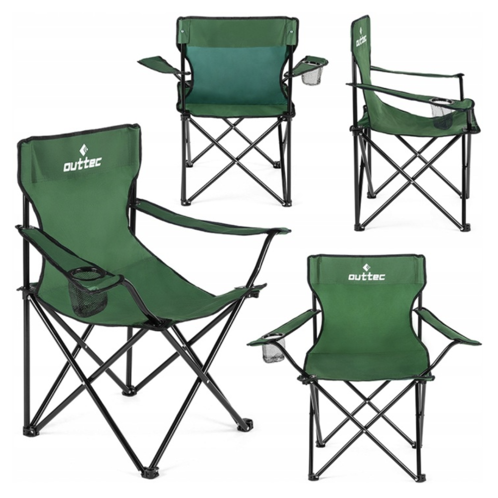 Крісло туристичне розкладне Outtec з чохлом зелений Киев - изображение 8