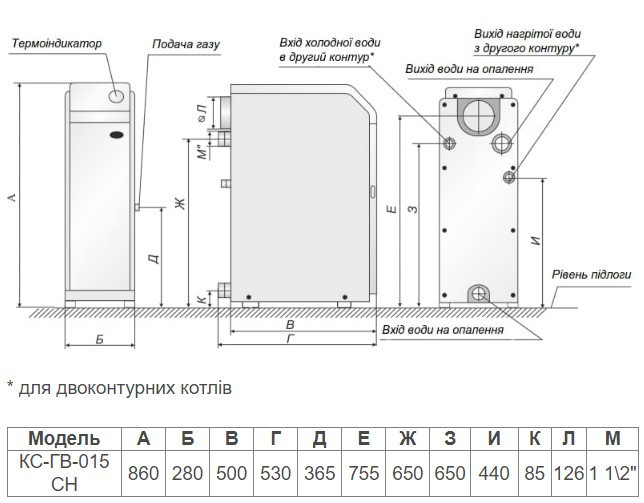 Котел газовый АТЕМ Житомир-3 КС-Г-015 СН дымоходный напольный 15 кВт одноконтурный 150 м2 итальянская автоматика задний дымоход Тернополь - изображение 6