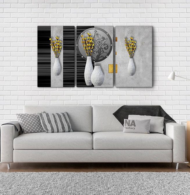 Модульна картина Квіти у вазі Аrt-210_3А Київ - фото 2