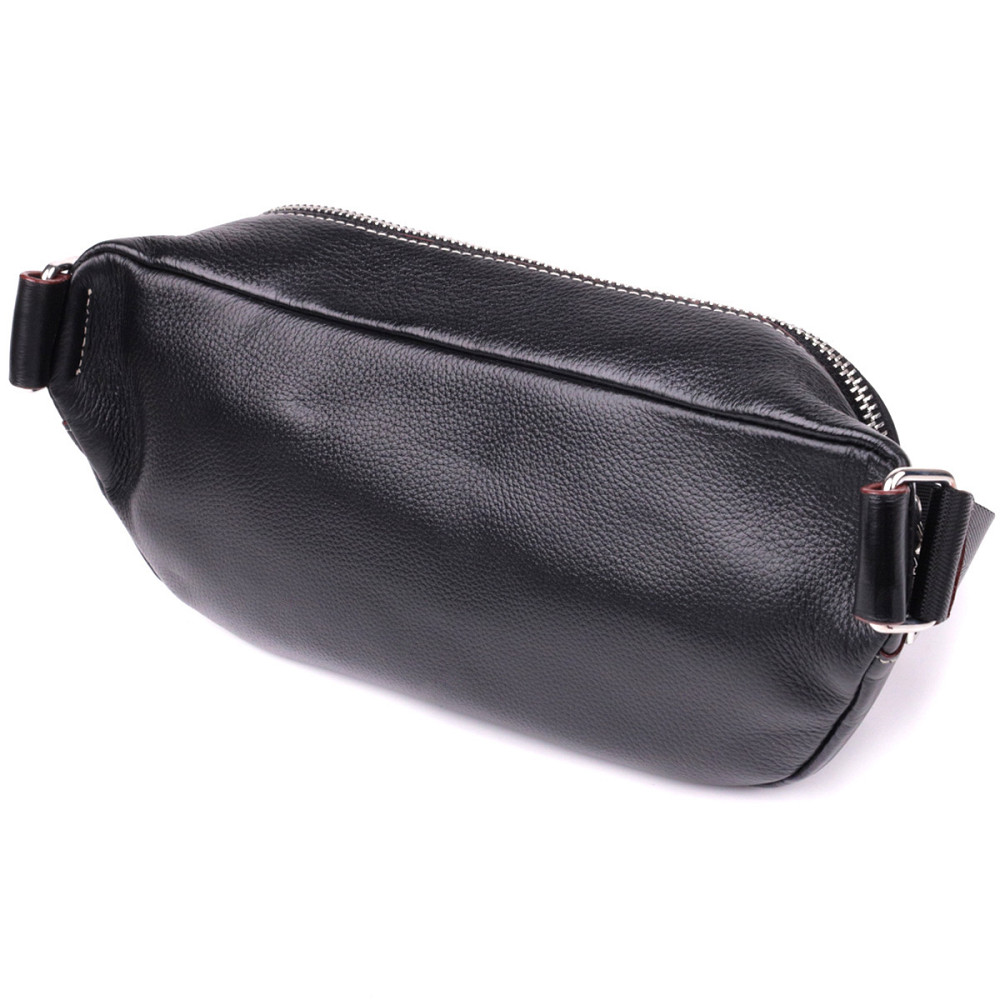 Стильная мужская бананки из мягкой натуральной кожи Vintage sale_15116 Черный Киев - изображение 2