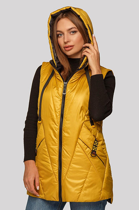 ЖЕНСКИЙ МОДНЫЙ  ЖИЛЕТ ДАЯНА ИЗ ПЛАЩЕВОЙ ТКАНИ НА МОЛНИИ. 48-62 р. Киев - изображение 1