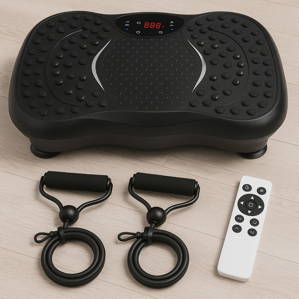 Виброплатформа для тренировок с 2 эспандерами + пульт, до 120кг TS-5513 / Вибротренажер для похудения Киев - изображение 1