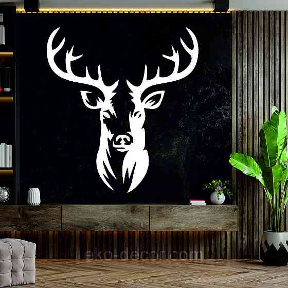 Декоративное настенное Панно «Олень» Декор на стену 70*64 см, Белый Киев