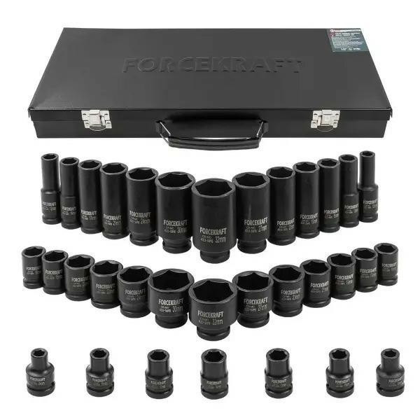 Набор головок ударных 33пр. 1/2'' 6-гранные (8-32мм) Forcekraft FK-4333-5MPB Одесса - изображение 2