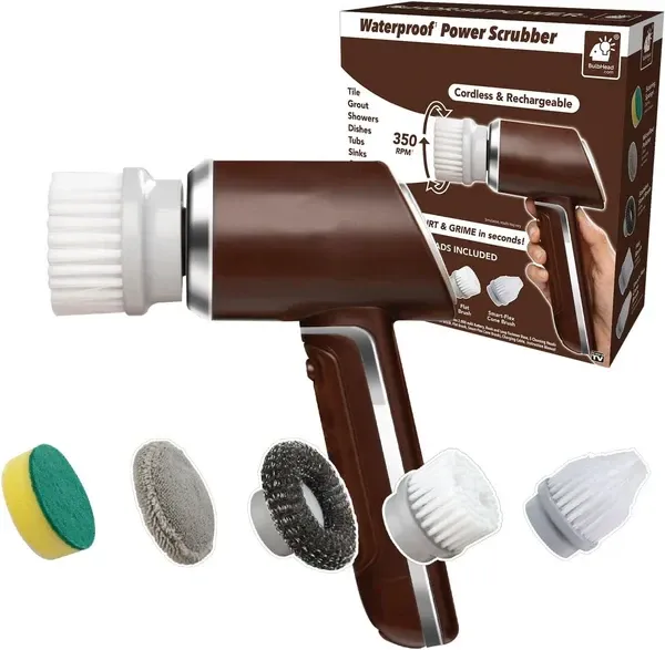 Бездротова Електрична щітка для прибирання та миття посуду з 5 змінними насадками, USB заряджання Одеса - фото 2