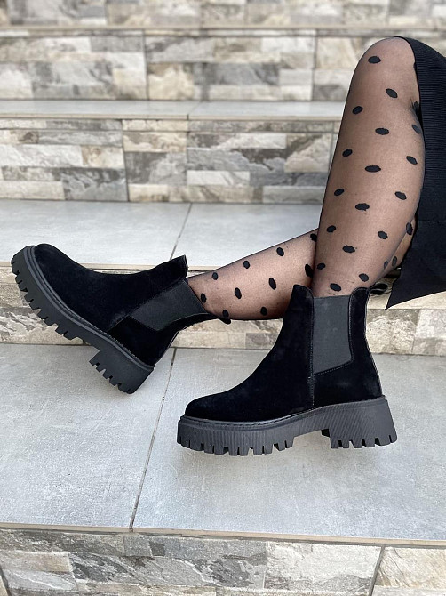 Черевики жіночі GREMMY чорні замша натуральна зима висота 13 см (4914) Коломия - фото 2