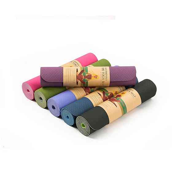 Коврик для фитнеса, йоги TPE Yoga Mat (рр. 183см*61см*6мм) Вишнёвое
