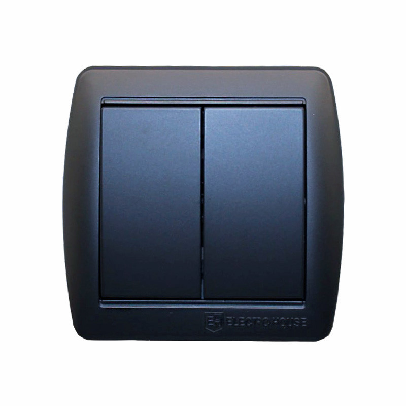 Выключатель двойной, Acura графит Днепр - изображение 1