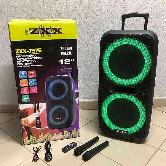Колонка музыкальная чемодан с блютуз ZXX-7575, Переносная активная акустическая колонка FN-43 Львов