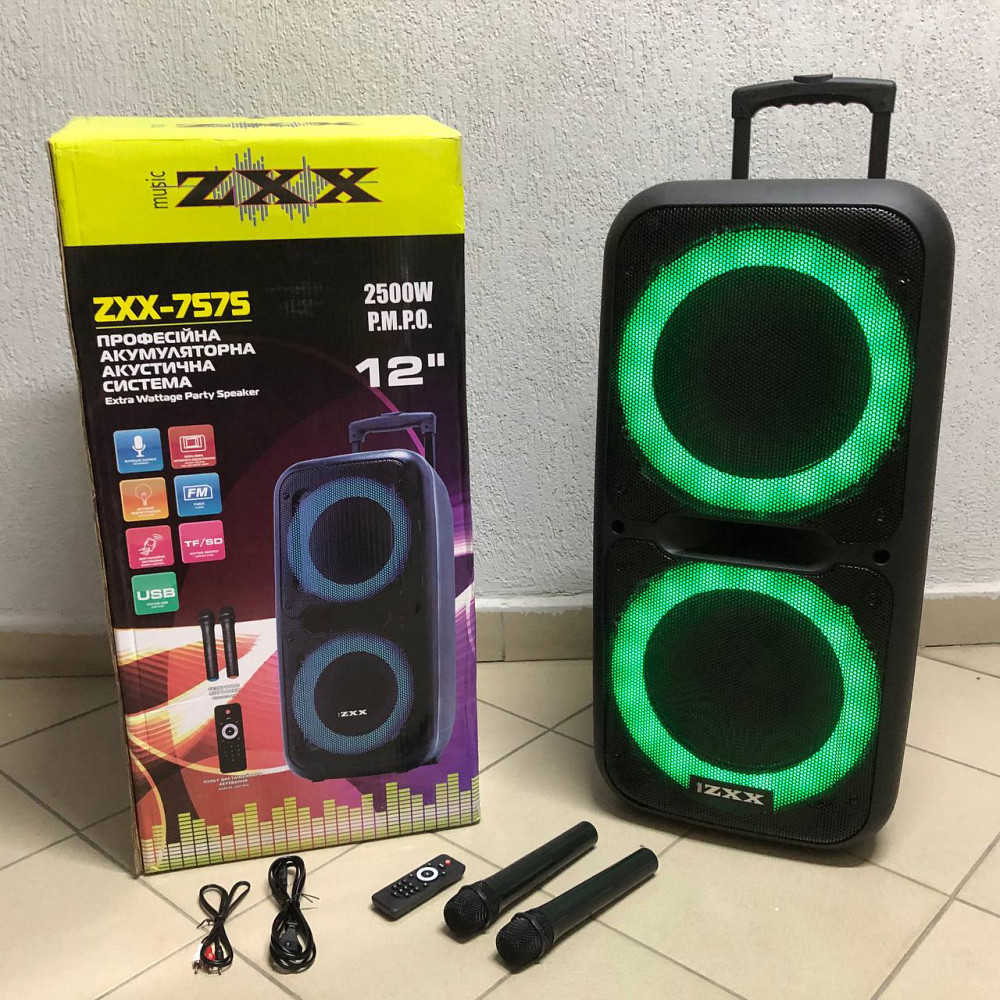 Колонка музыкальная чемодан с блютуз ZXX-7575, Переносная активная акустическая колонка FN-43 Львов - изображение 2