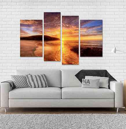 Модульная картина Пляж Закат Art-2_4 Киев