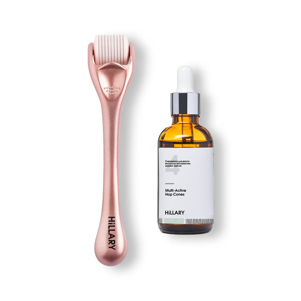 Мезороллер для шкіри голови Hillary + Сироватка для волосся MULTI-ACTIVE HOP CONES Київ - фото 1