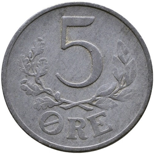 Монета 5 эре. 1942-1945 год, Дания. Полтава - изображение 1