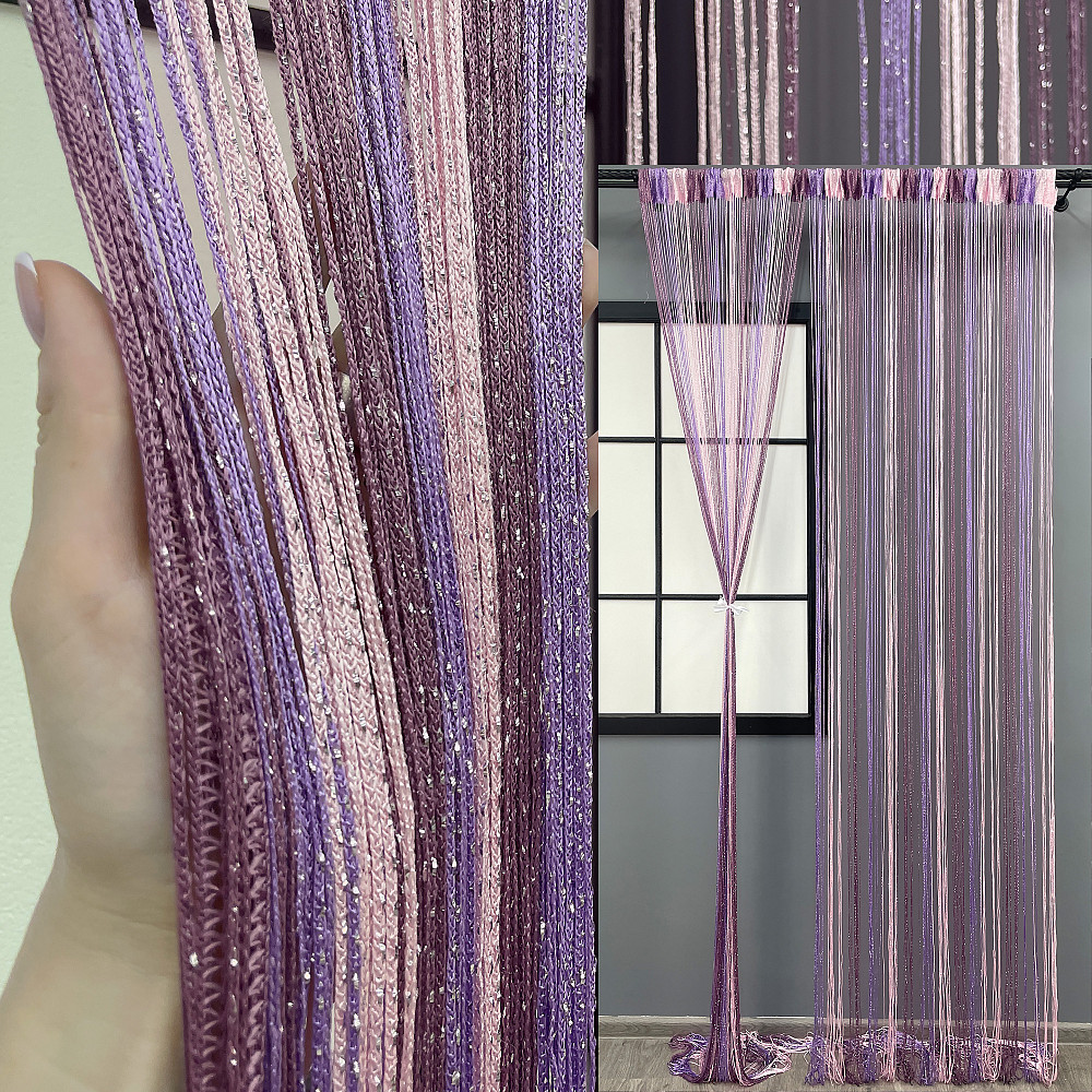 Шторы-нити с люрексом Малиновый с сиренево-розовым 300х300см 1 шт (61-075) Киев - изображение 1