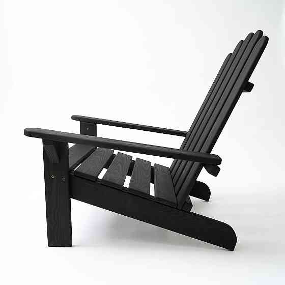 Кресло дачное деревянное складное шезлонг для зоны отдыха дома, дачи, сада, веранды из сосны, цвет черное Каменец-Подольский