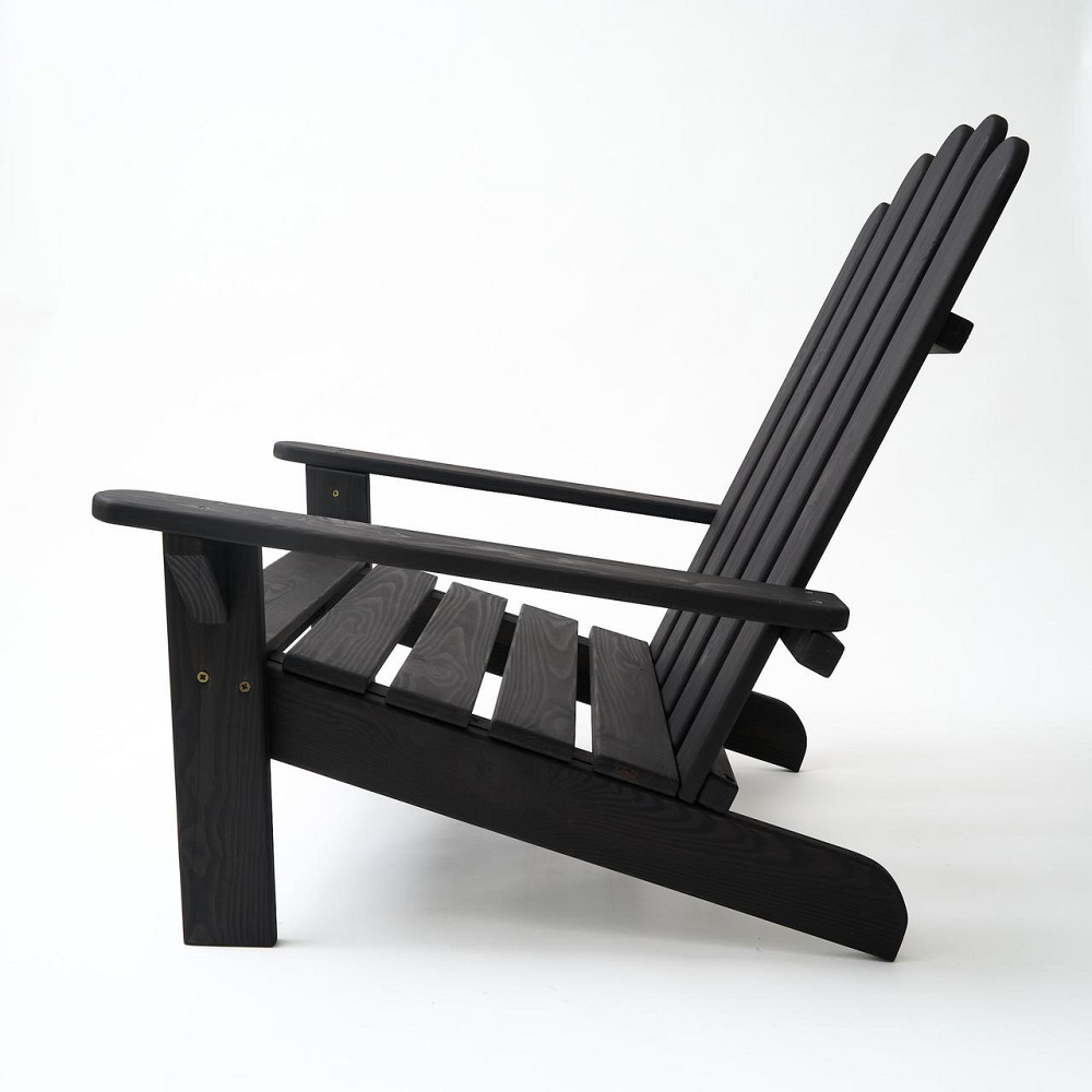 Крісло дачне дерев'яне складне шезлонг для зони відпочинку будинку, дачі, саду, веранди із сосни, колір чорний Кам'янець-Подільський - фото 2