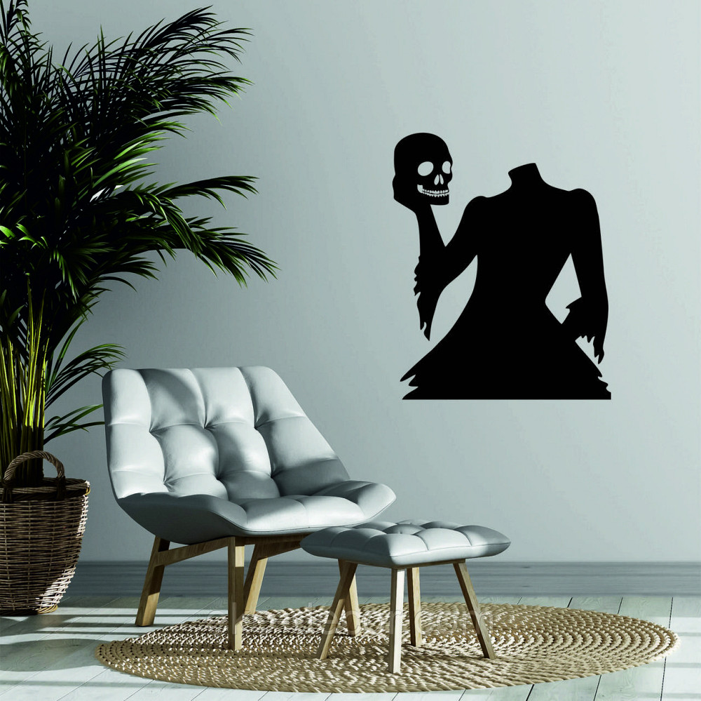 Декоративное настенное Панно «Безголовая женщина и череп», Декор на стену 70*57 см, Черный Киев - изображение 1