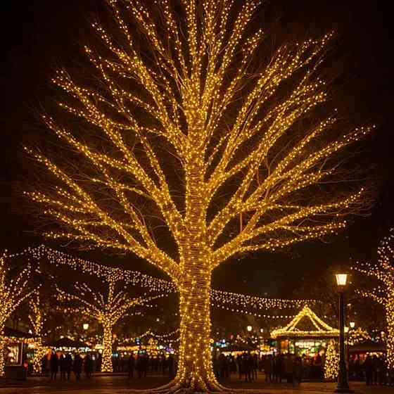 Вулична гирлянда "Різдвяна фея" 100 м, 1000 LED, жовта Київ