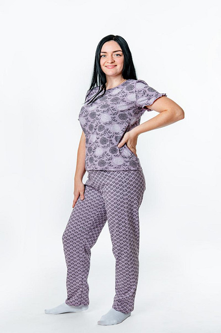 Домашний женский комплект, пижама, сиреневый, 100%хлопок Крохатушка одяг Киев - изображение 5