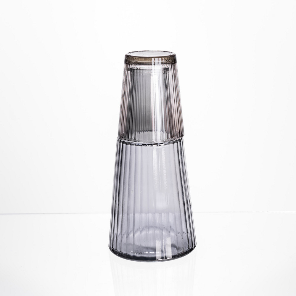 Глечик 800 мл зі склянкою 1 (шт) 250 (мл) графин для компоту соку води лимонаду глечик для напоїв Прозорий HP-19-TH-3 Київ - фото 2