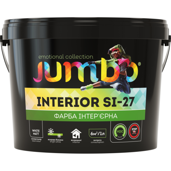 Фарба акрилова інтер'єрна  JUMBO SI-27 білий матовий 7 кг Киев